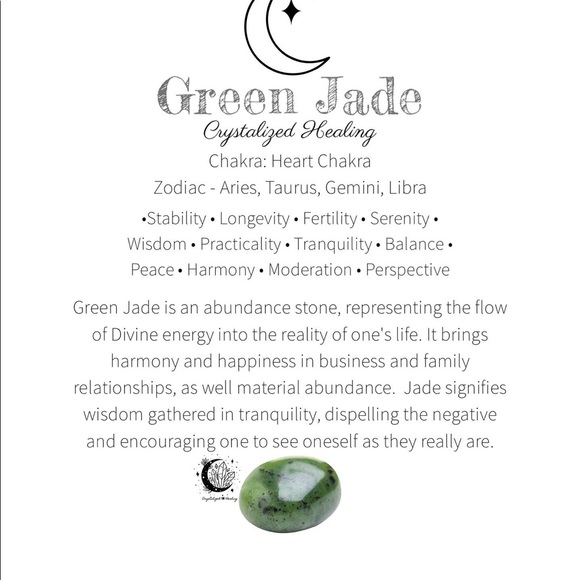 PEACE | Green Jade Crystal Tumble - Picture 2 of 3